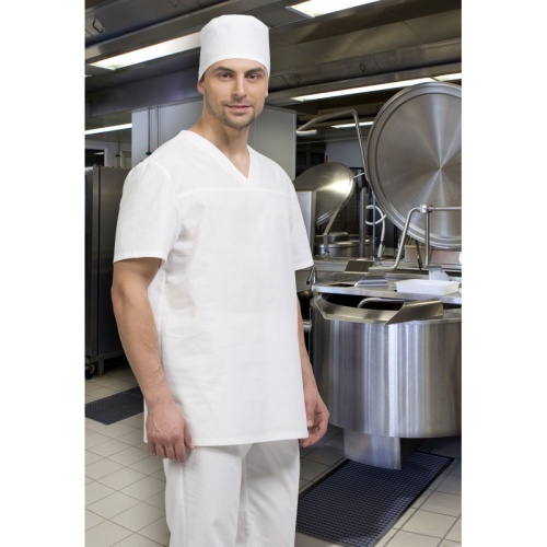 Комплект мужской униформа для работника кухни короткий рукав ( туника, брюки, шпочка) KH15-1512
